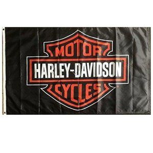 Harley Davidson Flag 3x5 Black Double Sided